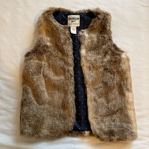 OshKosh kids fur vest size 8 New with tags